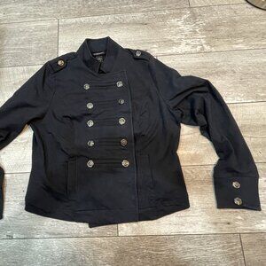 LANE BRYANT Plus Black Peacoat Style Jacket Button Up Blazer Coat - Size 18